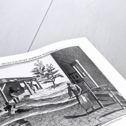 The Tobacco Manufactory in Different Branches, engraved for the Universal Magazine, 1750 by English School