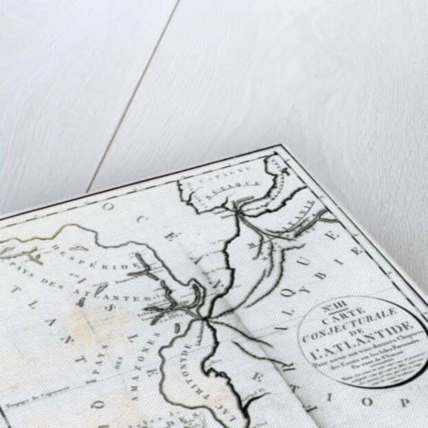 No. III Conjectural Map of the Island of Atlantis, drawn by Bory of St-Vincent and engraved by E. Collin by French School