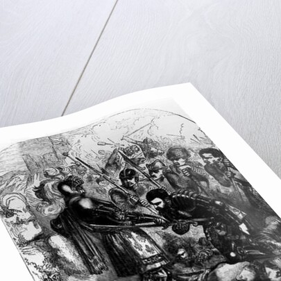 Francis I Taken Prisoner at the Battle of Pavia in 1525 by Charles Bourbon, book illustration by English School