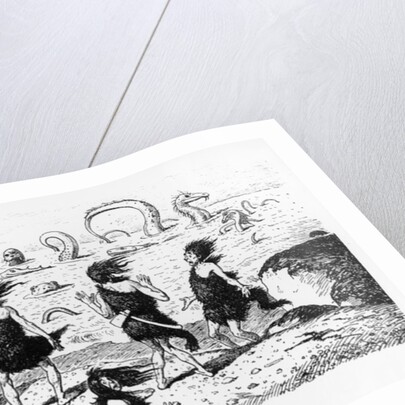 Prehistoric Peeps, 'No Bathing Today', 1884 by Edward Tennyson Reed