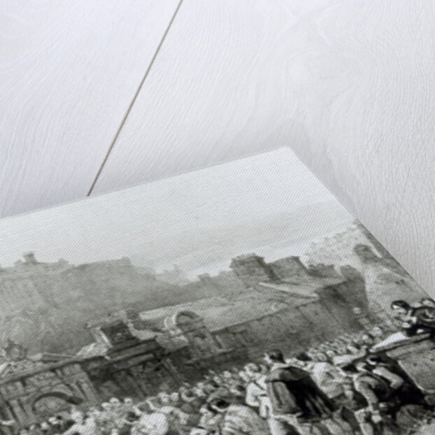 A Crowd Queues to Sign the National Covenant in front of Grey Friar's Churchyard, Edinburgh in 1638 by English School