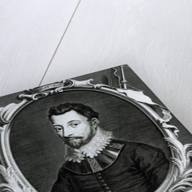 Portrait of Sir Francis Drake engraved by Jacobus Houbraken by English School