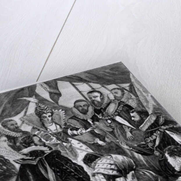 Queen Elizabeth I Knighting Francis Drake in 1581 by English School