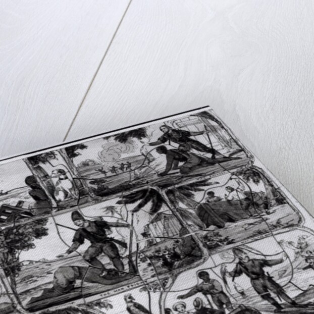 Scenes from 'Robinson Crusoe' by Daniel Defoe by English School