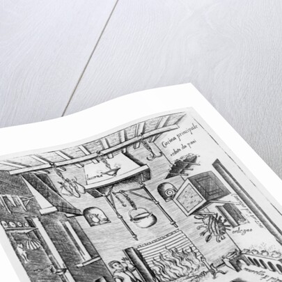 Kitchen interior by Italian School