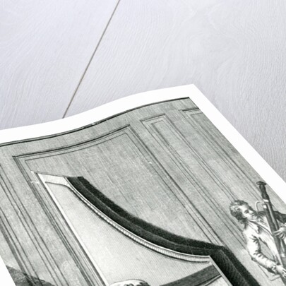 Musicians playing an upright clavicord and a bassoon by French School