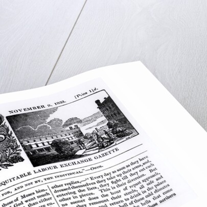 Front page of the 'National Co-operative Trades' Union and Equitable Labour Exchange Gazette', 9 November 1833 by English School