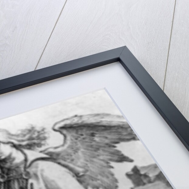 Saint kneeling before angels by English School