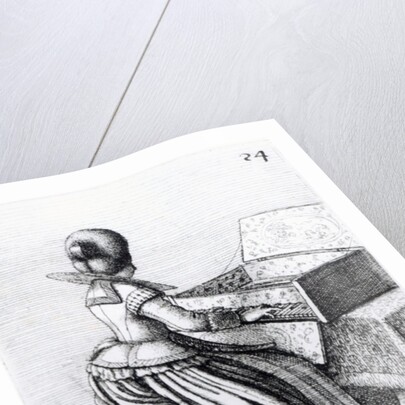 Woman Playing at a Keyboard, 1635 by Wenceslaus Hollar