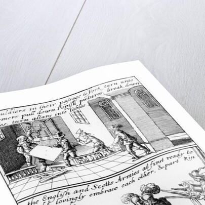 The English and Scots Armies Embrace and Part Friends by English School