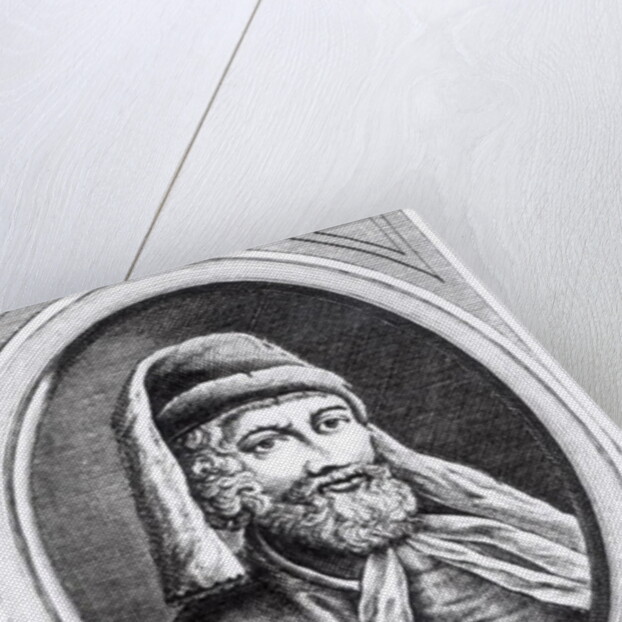 Portrait of William Caxton and his Printer's mark by English School