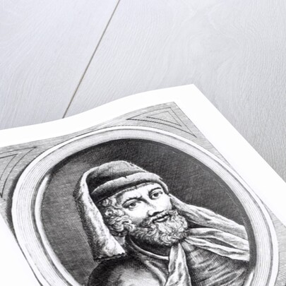 Portrait of William Caxton and his Printer's mark by English School