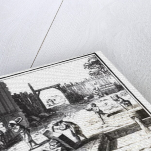 Stonemasons at work by Prevost