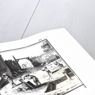 Stonemasons at work by Prevost