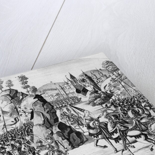 Battle at Newcastle-upon-Tyne of the King of Scotland and Matilda, Queen of England against Stephen by Scottish School