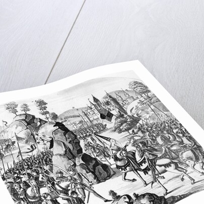Battle at Newcastle-upon-Tyne of the King of Scotland and Matilda, Queen of England against Stephen by Scottish School