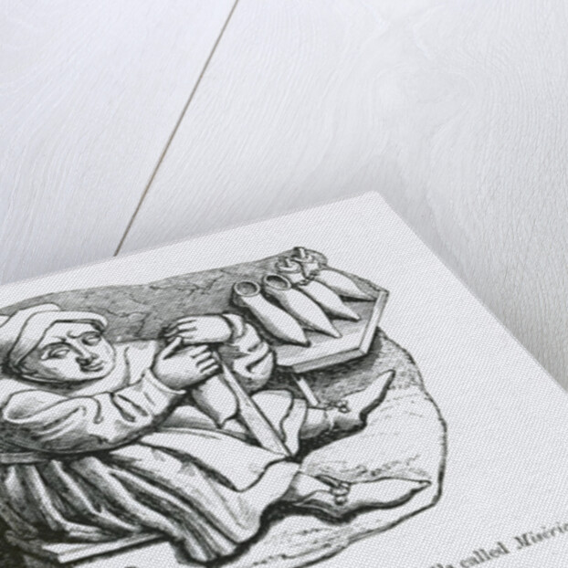 The Shoemaker Fitting a Shoe, copied from one of the Misericordia Stalls in the Choir of Rouen Cathedral by French School