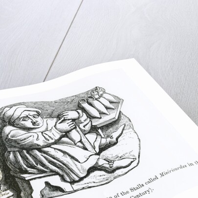 The Shoemaker Fitting a Shoe, copied from one of the Misericordia Stalls in the Choir of Rouen Cathedral by French School