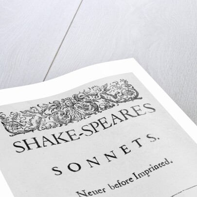 Title-page of Shakespeare's Sonnets, 1609 by English School