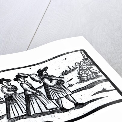 Pilgrims set sail on the Mayflower by English School