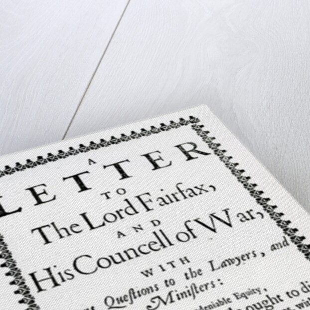 Letter to Lord Fairfax from Gerrard Winstanley on behalf of the Diggers at St. George Hill, Surrey, printed 1649 by English School