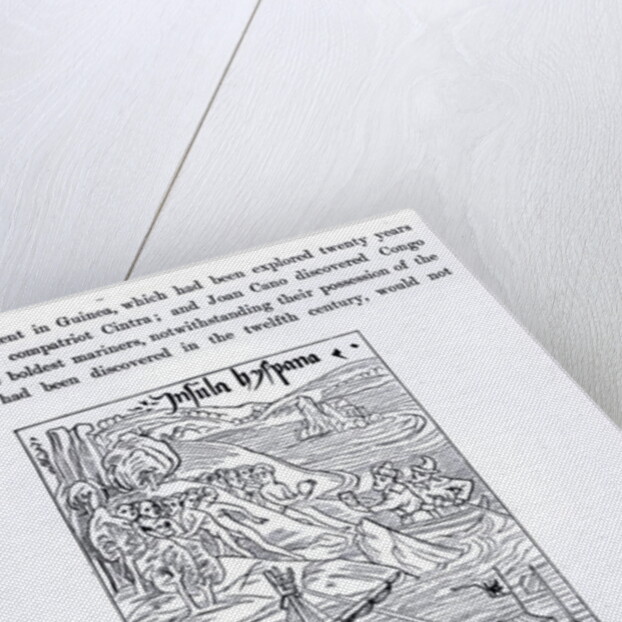 Discovery of San Domingo, from, 'Science and Literature in the Middle Ages and Renaissance', written and engraved by Paul Lacroix, 1878 by Christopher Columbus