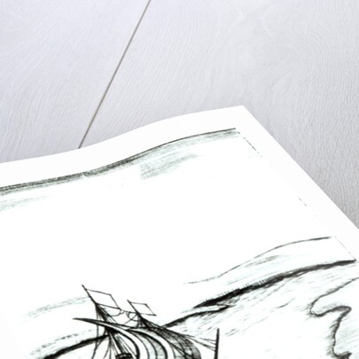 King Charles II Fleeing England in 1651, published 1660 by English School