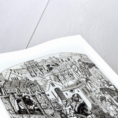 Facsimile of the Coronation of Charlemagne in the City of Jerusalem from the 'Chroniques de Charlemagne' by French School