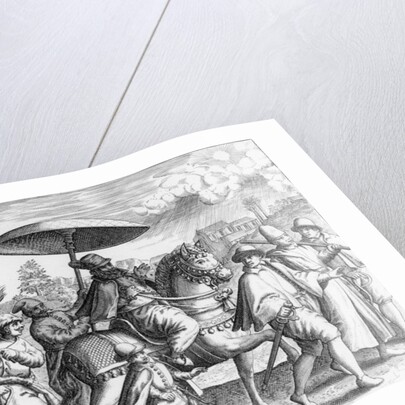 Portuguese officials in India, 1599 by Theodor de Bry