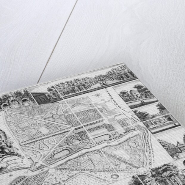 Chiswick House from plan of Chiswick, 1736 by John Rocque