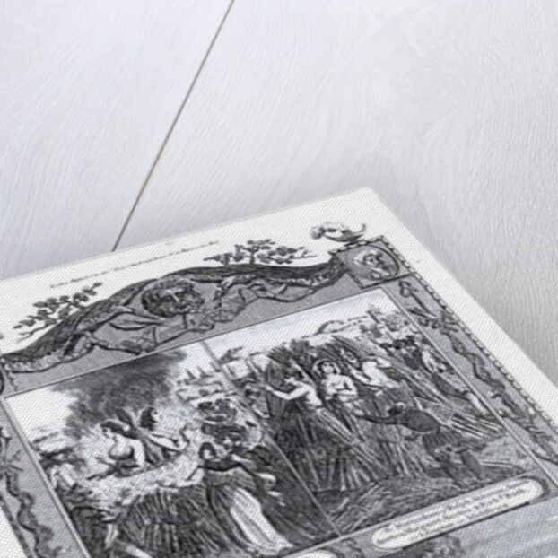 Men and women burned at the stake in 1557, from an edition of 'Acts and Monuments' by John Foxe by School English