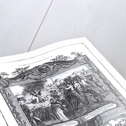 Men and women burned at the stake in 1557, from an edition of 'Acts and Monuments' by John Foxe by School English