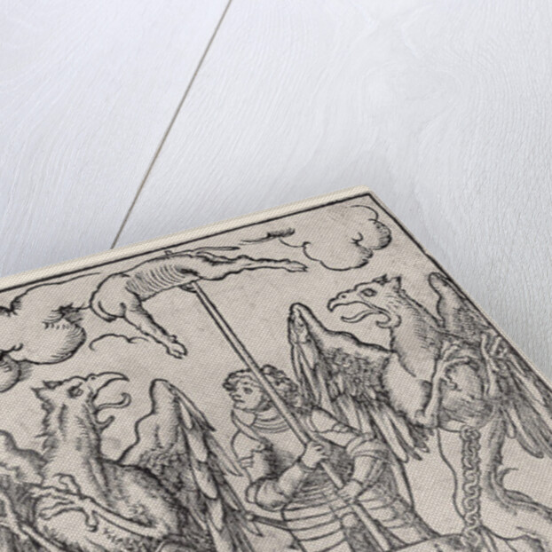 Alexander the Great carried into the air by two griffins, c.1525 by German School