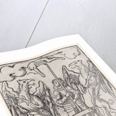 Alexander the Great carried into the air by two griffins, c.1525 by German School