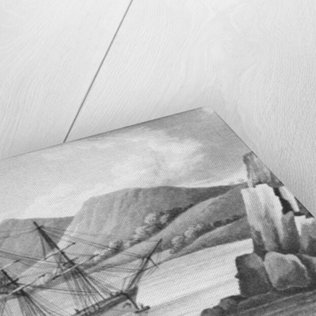 Brig Jane and Cutter Beaufoy passing through a chain of Ice Islands, 1826 by Weddell Weddell