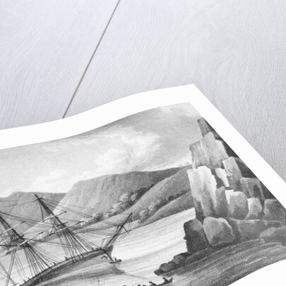 Brig Jane and Cutter Beaufoy passing through a chain of Ice Islands, 1826 by Weddell Weddell