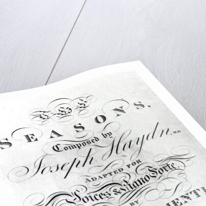Cover of the score sheet of 'Seasons' by Joseph Haydn by English School