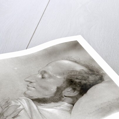 Felix Mendelssohn on his deathbed, c.1847 by Rudolf Julius Benno Huebner