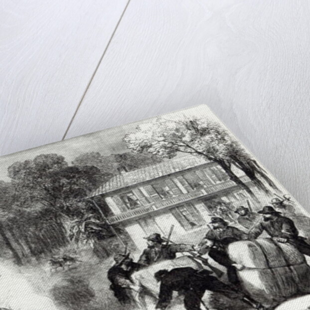 Confederate cotton burners near Memphis surprised by Federal scouts during the American Civil War, 1862 by Frank Vizetelly