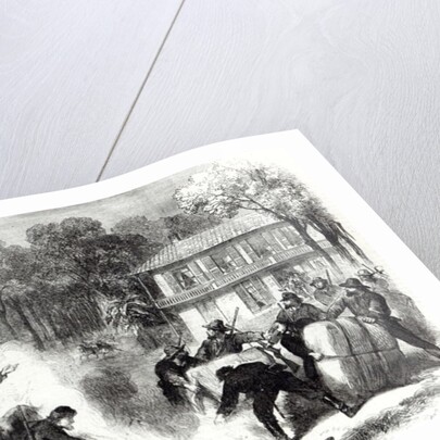 Confederate cotton burners near Memphis surprised by Federal scouts during the American Civil War, 1862 by Frank Vizetelly