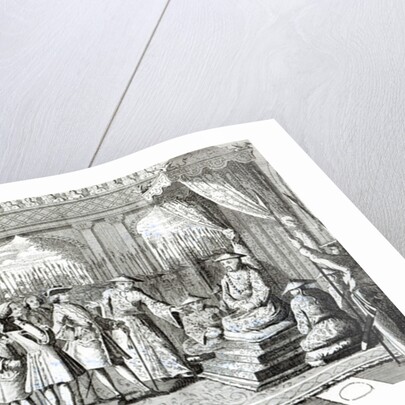 The Viceroy of Canton giving an audience to Commodore Anson from 'George Anson's Voyage around the World in the years 1740-1744' by English School