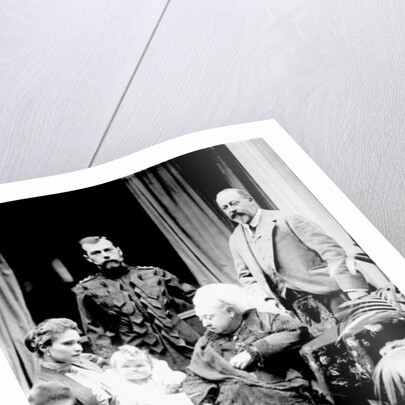 Queen Victoria, Tsar Nicholas II, Tsarina Alexandra Fyodorovna, her daughter Olga Nikolaevna and Albert, Prince of Wales by English Photographer