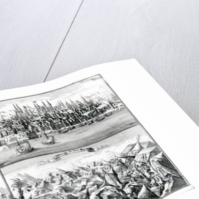 The city of Lisbon before, during and after the Earthquake of 1755 by German School