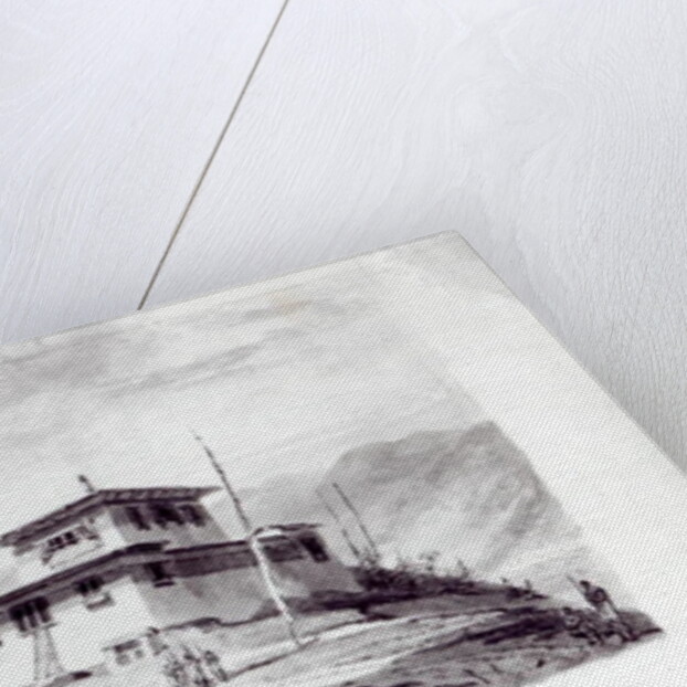 The Residence of Lam Glassa-too, watercolour by Samuel Davies after an engraving by James Basire