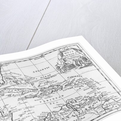 Map of the West Indies, Florida and South America by English School