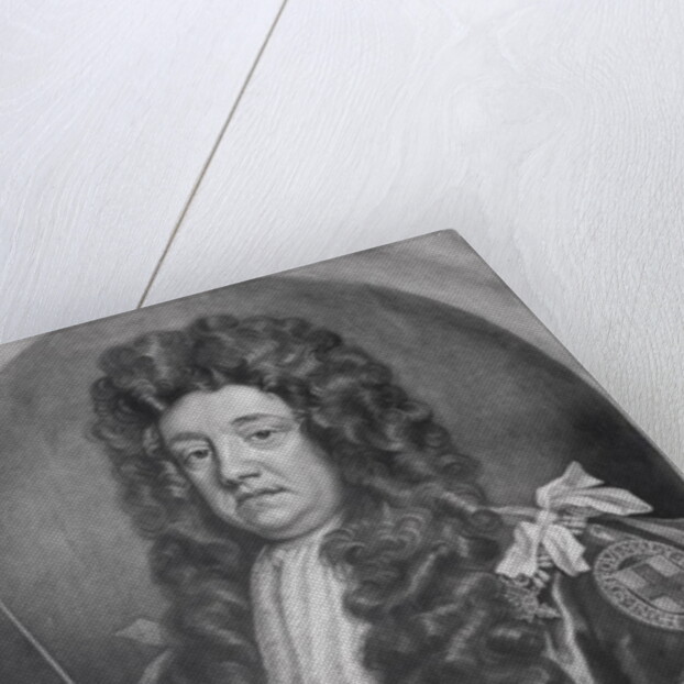 Portrait of Sidney Godolphin 1st Earl of Godolphin engraved and published by John Smith 1707 by Godfrey Kneller