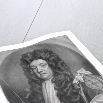 Portrait of Sidney Godolphin 1st Earl of Godolphin engraved and published by John Smith 1707 by Godfrey Kneller