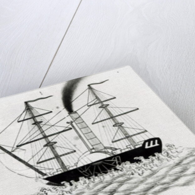 English Steamship at Canton, 1840 by French School