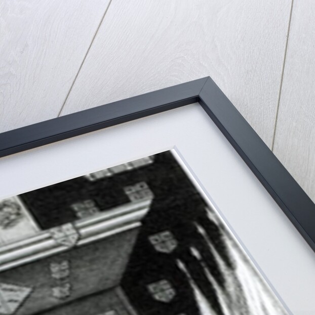 Oliver Cromwell standing in state; by English School