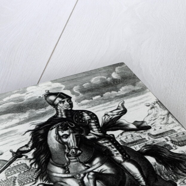 Equestrian portrait of Oliver Cromwell by English School